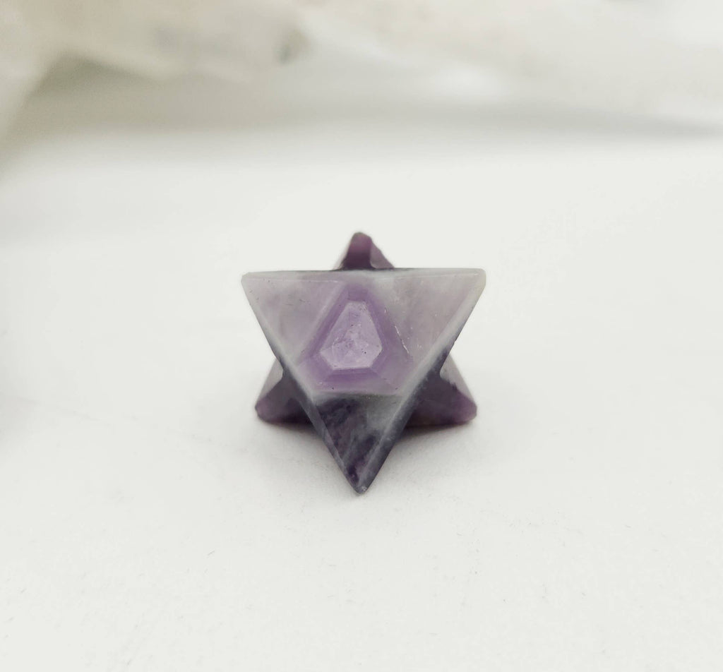 Amethyst 7 piece Platonic Geometry Set with Velvet Bag