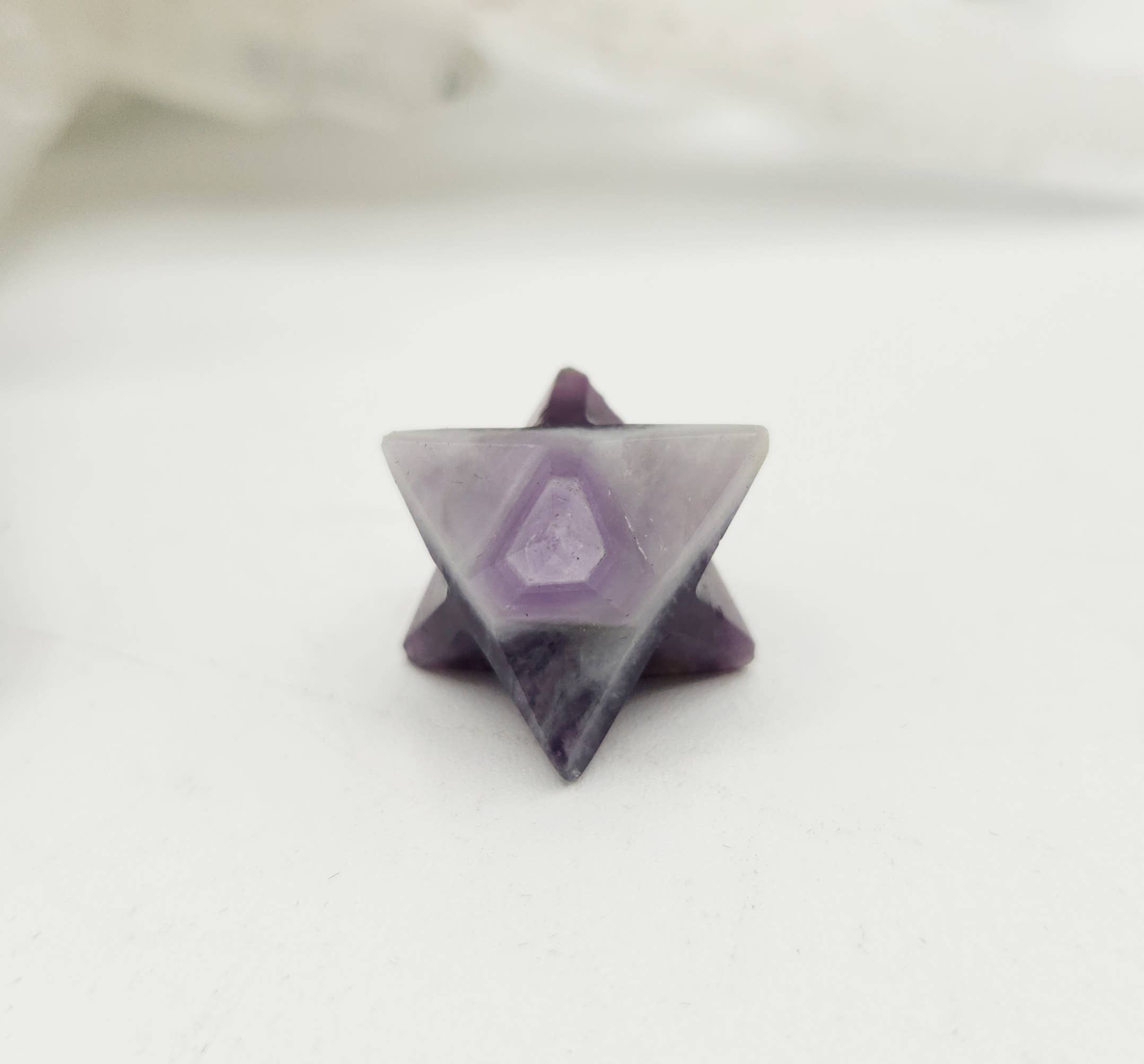 Amethyst 7 piece Platonic Geometry Set with Velvet Bag