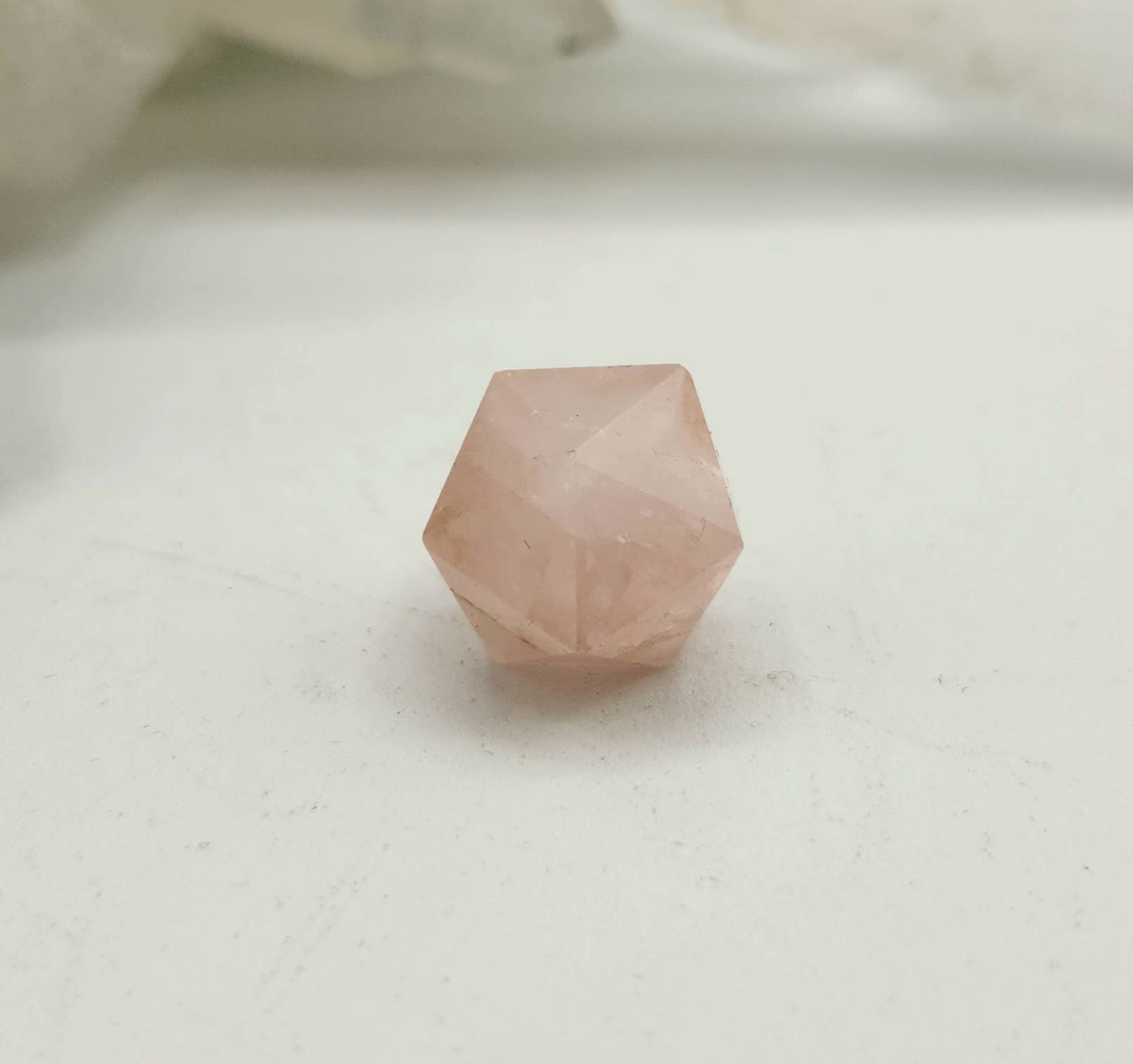 Rose Quartz 7 piece Platonic Geometry Set with Velvet Bag