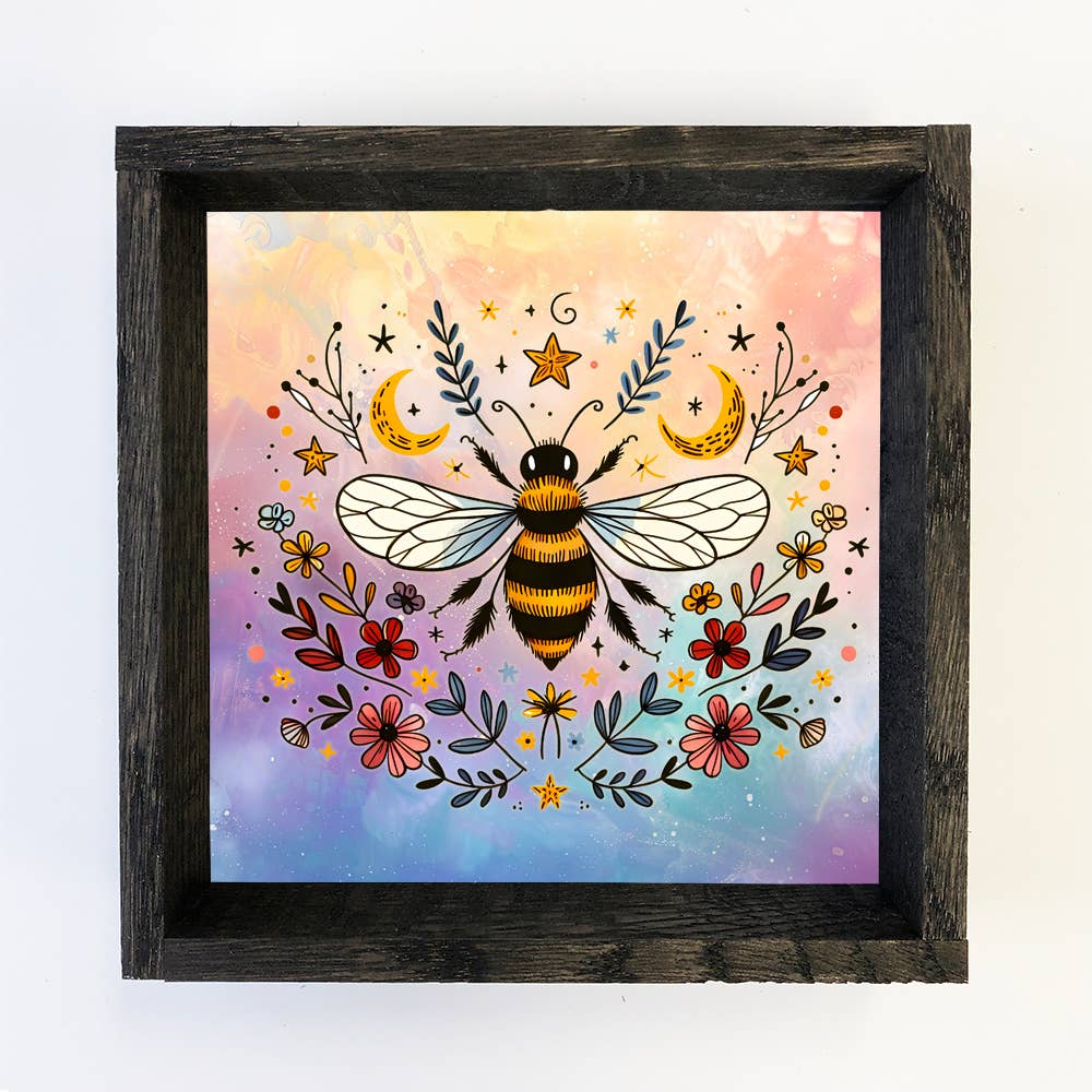 Coming Soon♡Celestial Honey Bee -Wood Framed Canvas Art