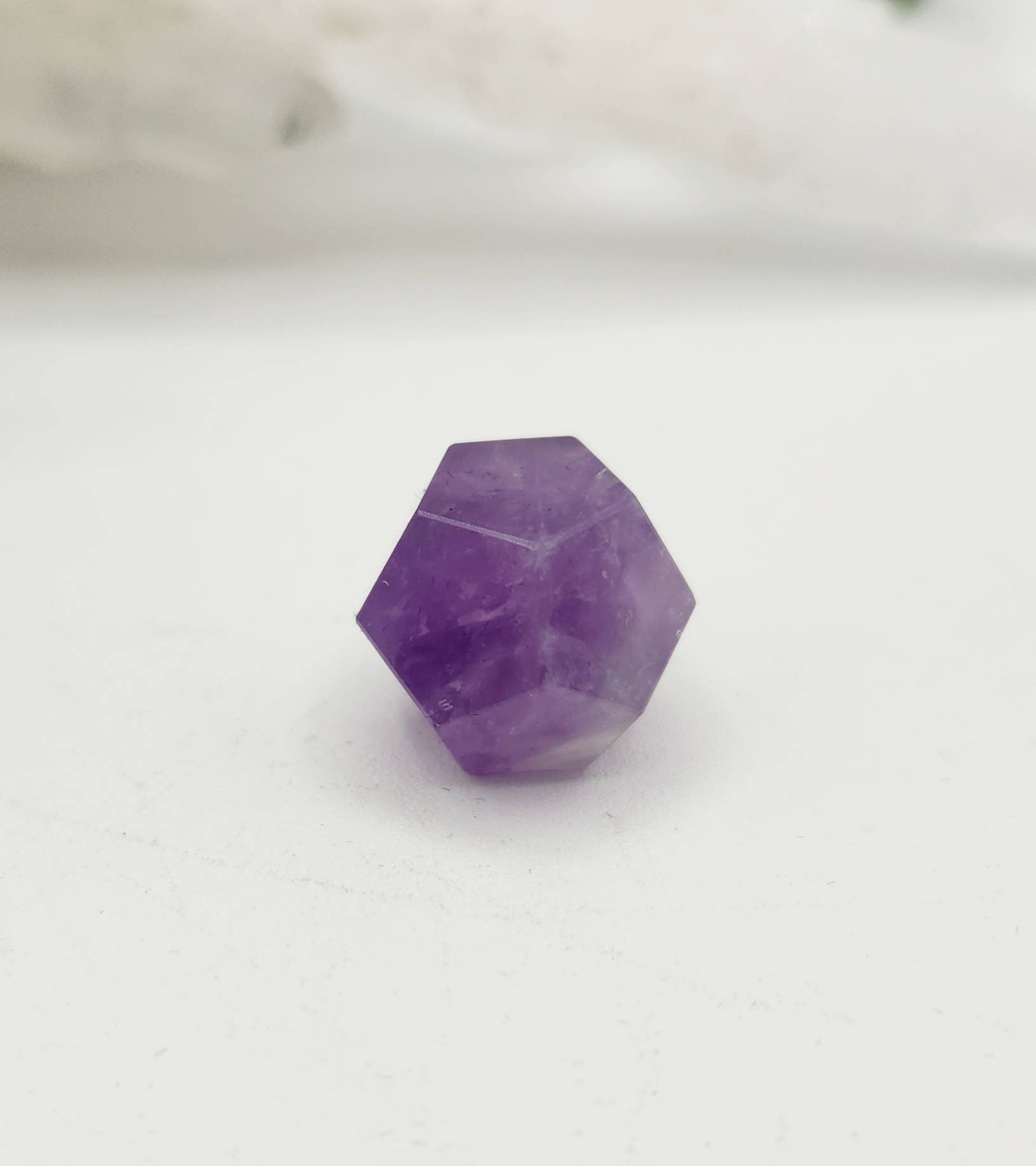 Amethyst 7 piece Platonic Geometry Set with Velvet Bag