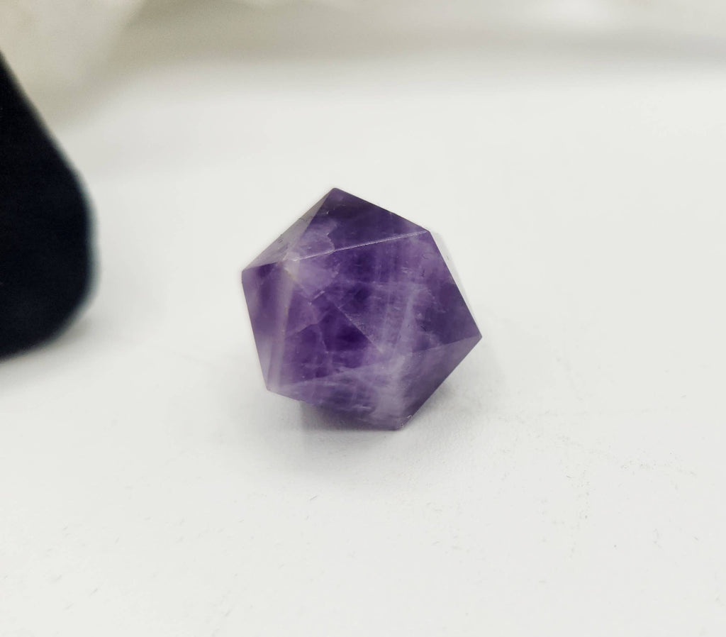 Amethyst 7 piece Platonic Geometry Set with Velvet Bag