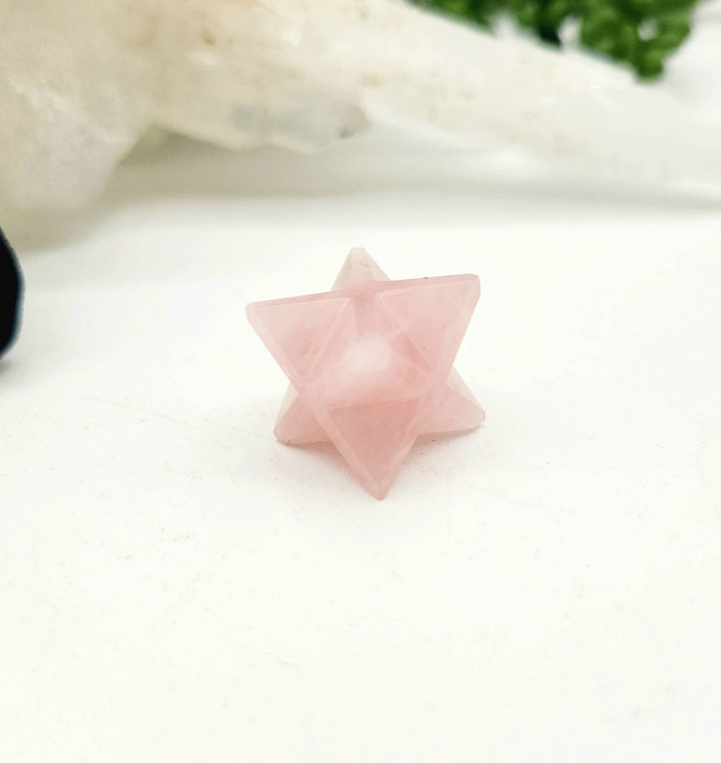 Rose Quartz 7 piece Platonic Geometry Set with Velvet Bag