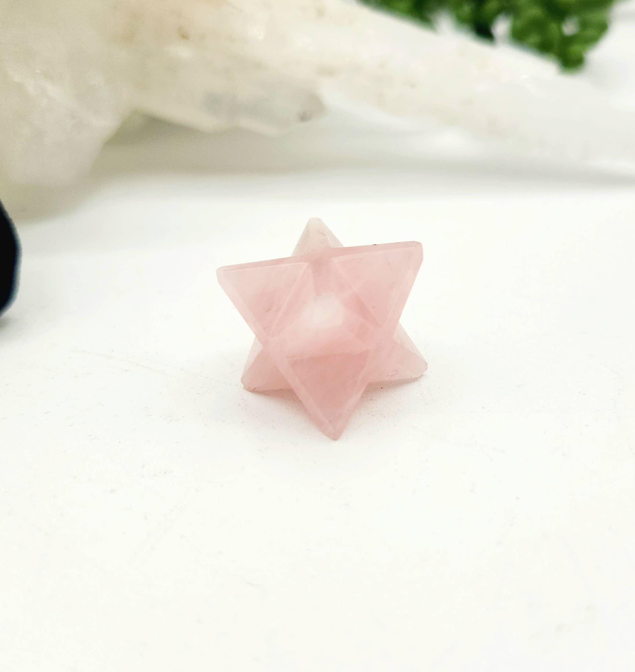 Rose Quartz 7 piece Platonic Geometry Set with Velvet Bag