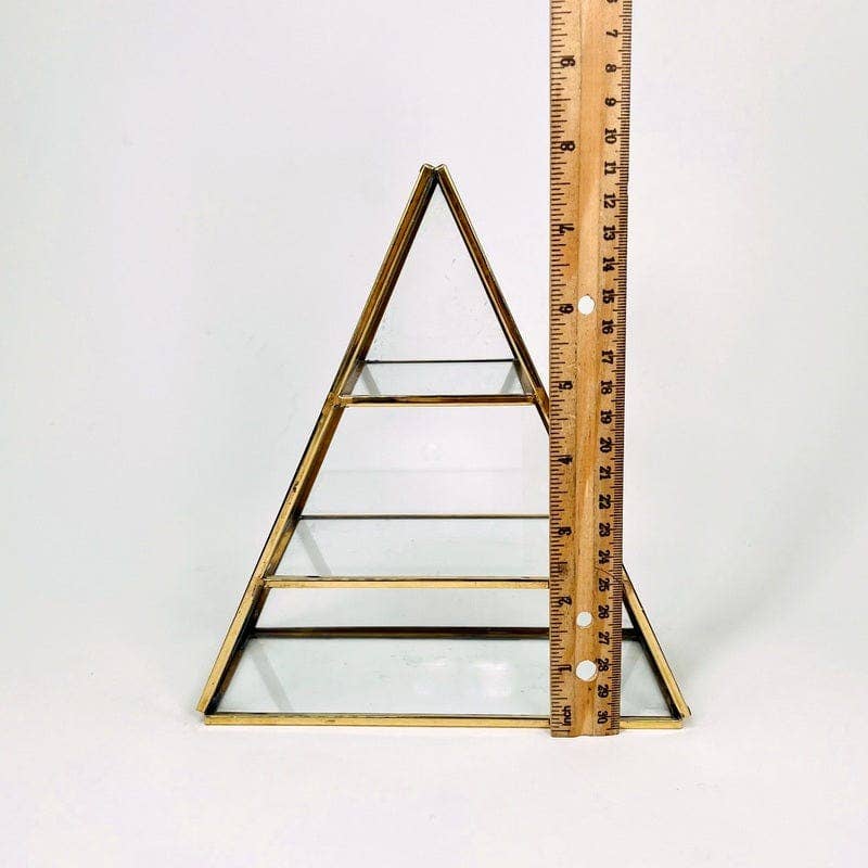 Crystal Display Shelf Brass and Glass Alter Display