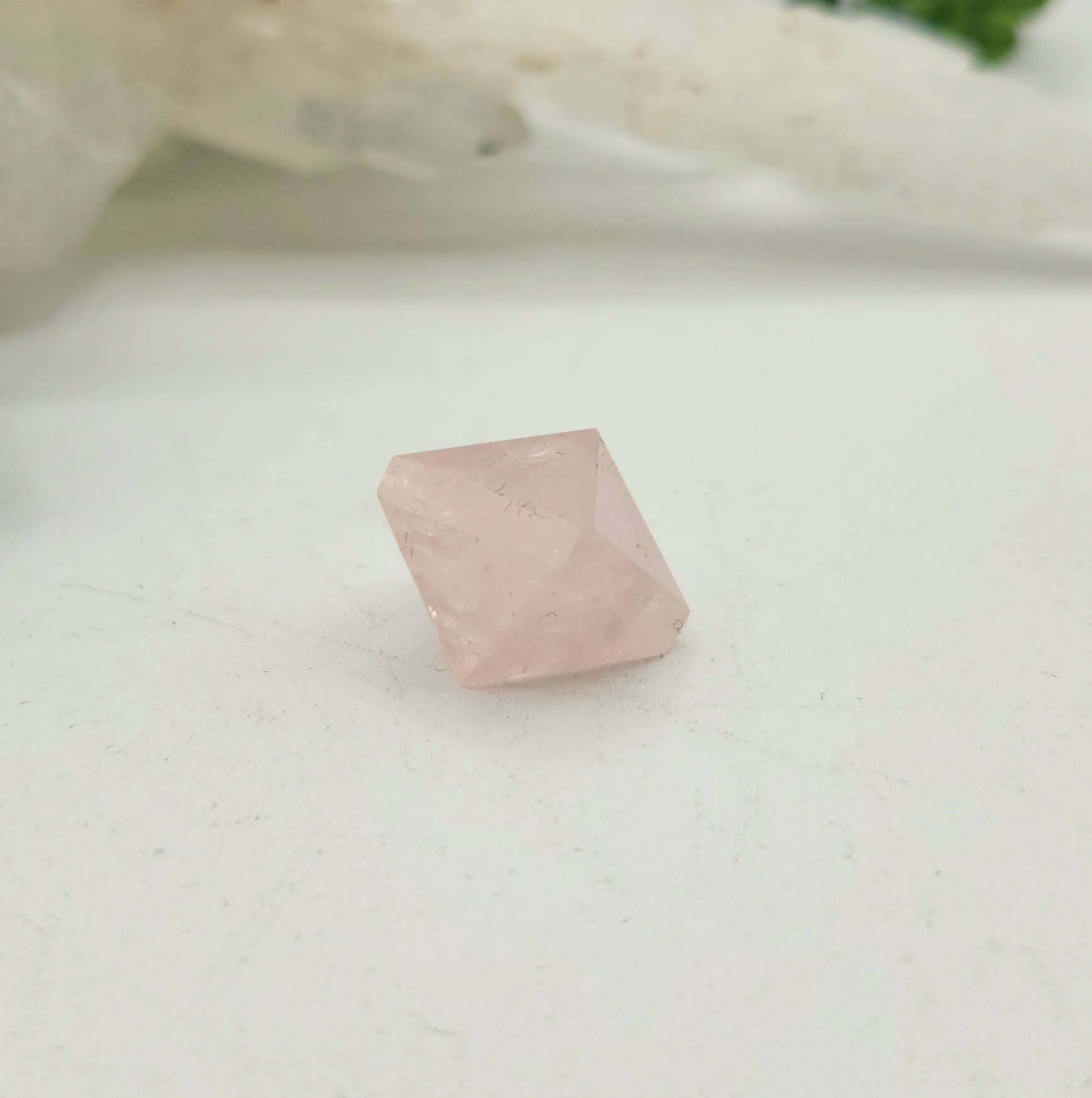 Rose Quartz 7 piece Platonic Geometry Set with Velvet Bag