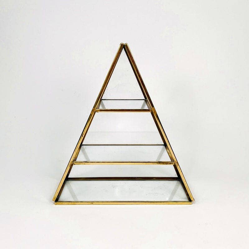 Crystal Display Shelf Brass and Glass Alter Display