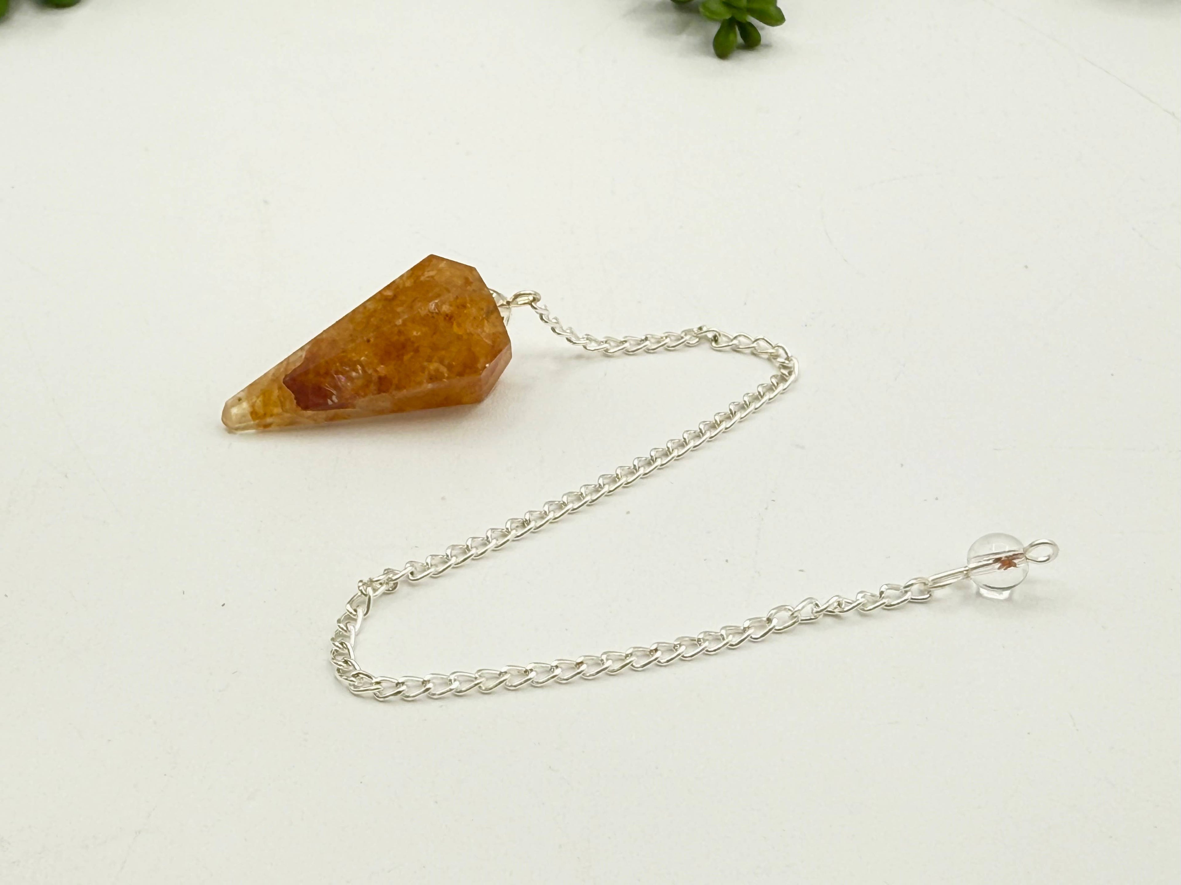 Golden Healer Pendulum w/Silver Plated Chain