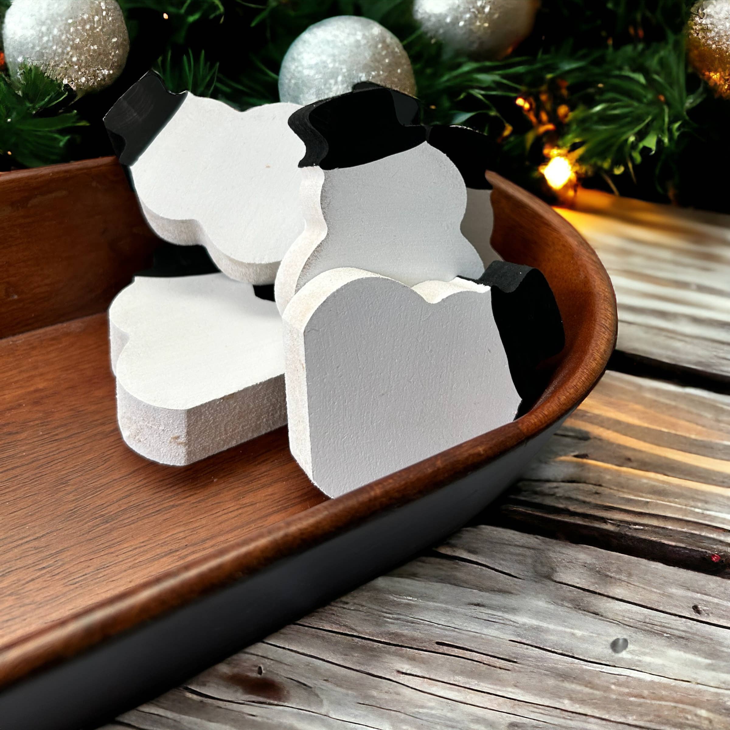 MINI Wood Snowmen- Winter Holiday Décor - set of 3