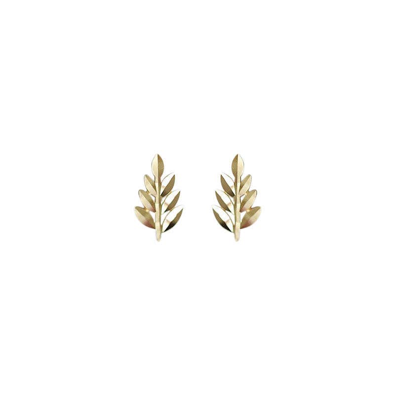 Coming Soon♡Dainty Gold Small Leaf Stud Earrings