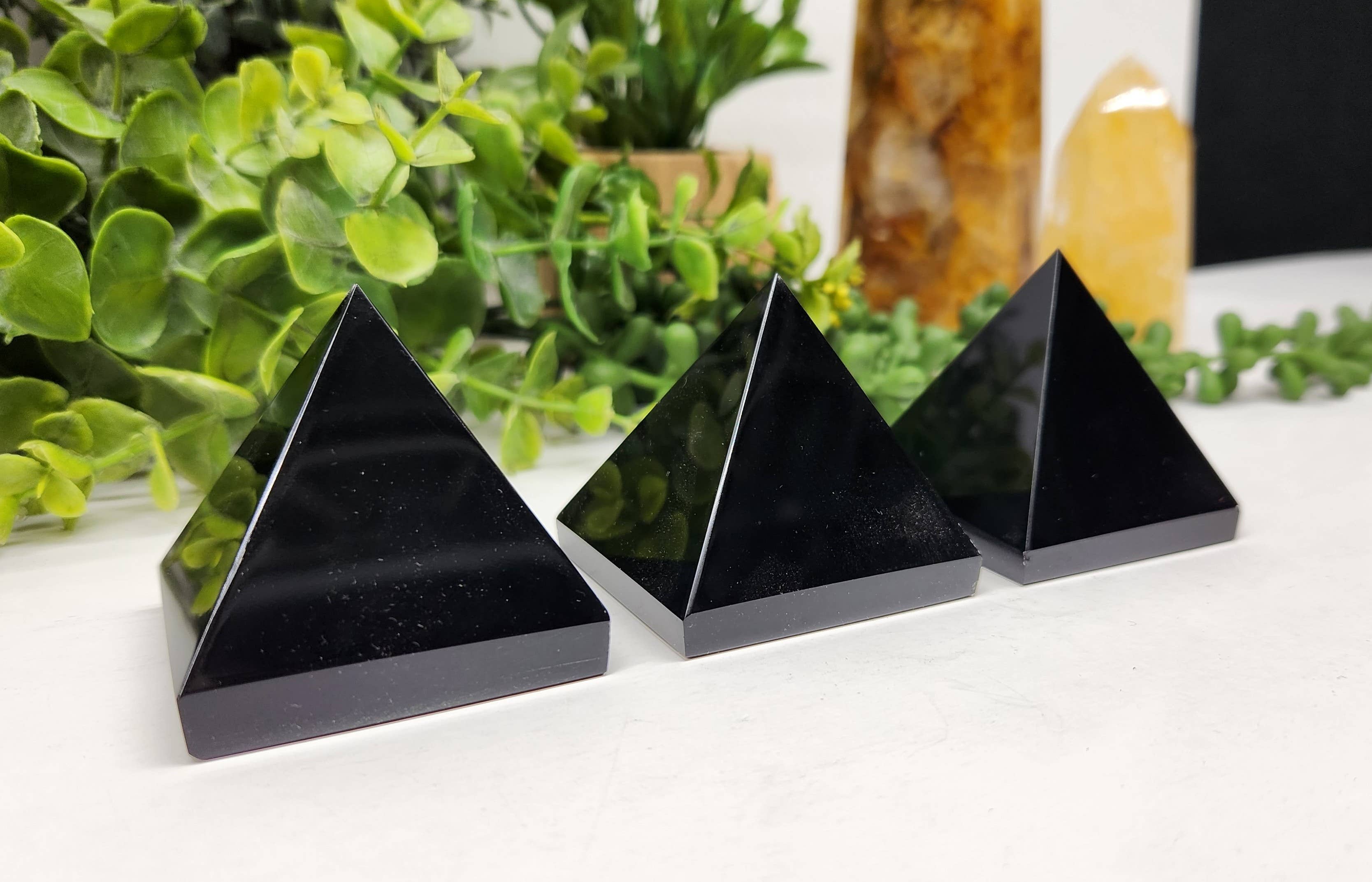 Black Obsidian Polished Pyramid